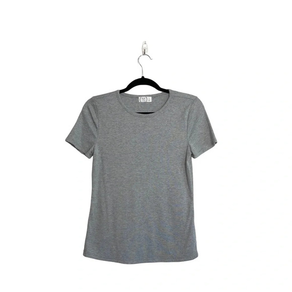 Maurices 24/7 Gray Short Sleeve Crewneck Rib Tuck In Tee Medium Women’s - Picture 1 of 10